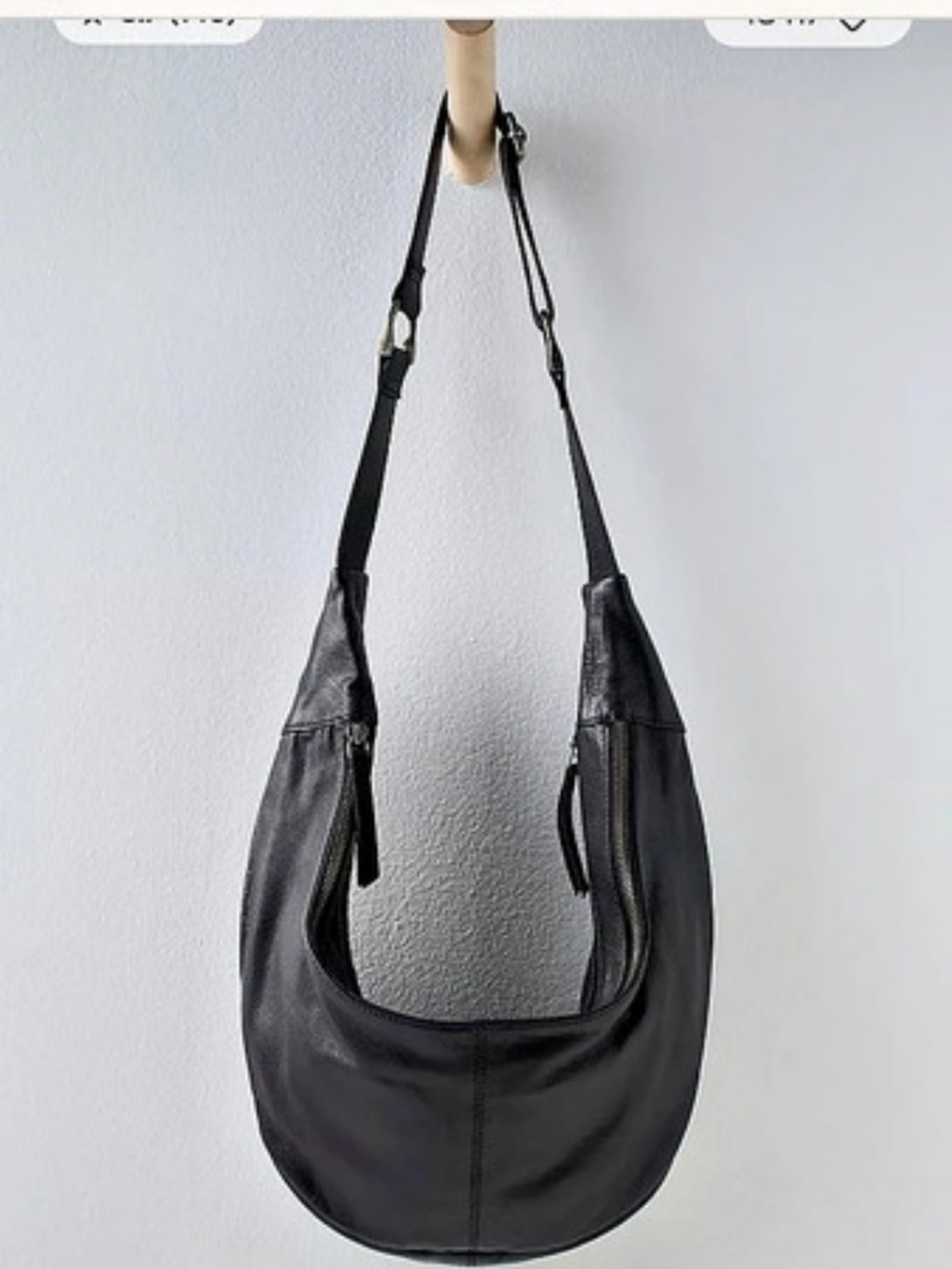 Free People Vegan Slouch Bag Black Shoulder Bag NWT
